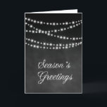 Chalkboard Corporate Holiday Card - Twinkle Lights Feiertagskarte<br><div class="desc">Die Vorderseite der Calkboard Corporate Holiday Card wird durch die leuchtenden Lichter und die funkelnd "Grüße der Jahreszeit" geschmückt,  was sie zu einer eleganten und stilvollen Wahl für Ihr Unternehmen macht.</div>