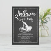 Chalkboard Costume Party Halloween-Party Einladung (Stehend Vorderseite)