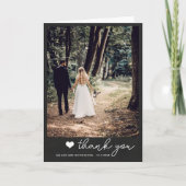 Chalkboard Couple Wedding Foto Vielen Dank | Skrip Dankeskarte (Vorderseite)