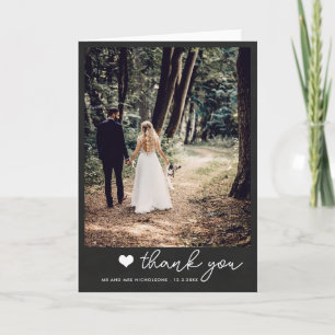 Chalkboard Couple Wedding Foto Vielen Dank   Skrip Dankeskarte
