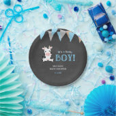 Chalkboard Cow Boy Baby Dusche Pappteller (Party)