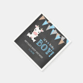 Chalkboard Cow Boy Baby Dusche Serviette (Ecke)