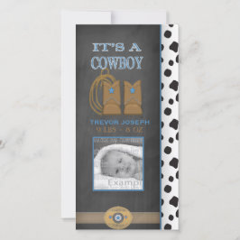 Chalkboard Cowboy Baby Ankündigung