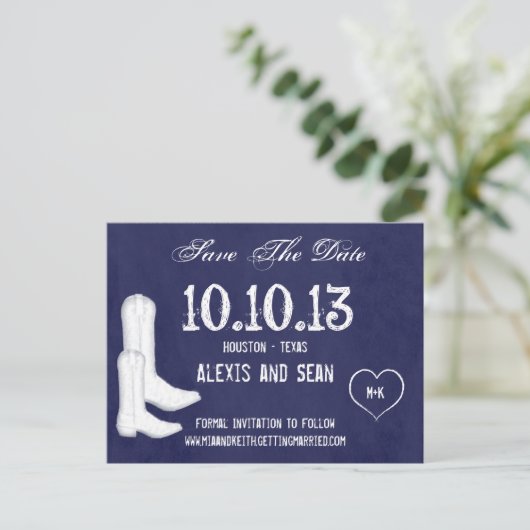 Chalkboard Cowboy Boots Postkarte (Stehend Vorderseite)