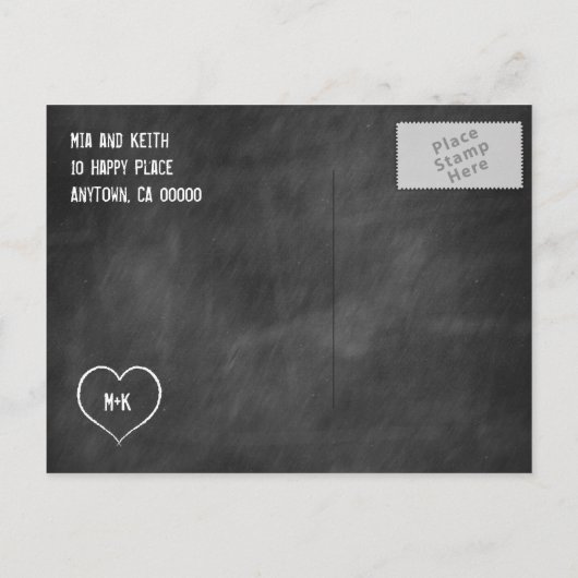 Chalkboard Cowboy Boots Postkarte (Rückseite)