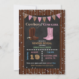 Chalkboard Cowboy oder Cowgirl Western Gender Reve Einladung