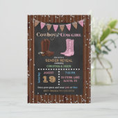Chalkboard Cowboy oder Cowgirl Western Gender Reve Einladung (Stehend Vorderseite)