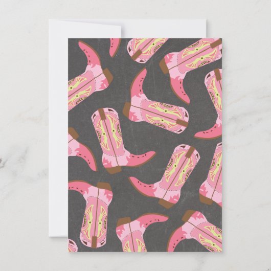 Chalkboard Cowgirl Western Junggeselinnen-Abschied Einladung (Rückseite)