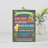 Chalkboard Crawfish Boil Party Einladungen (Stehend Vorderseite)