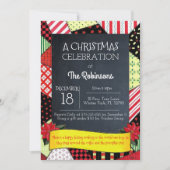 Chalkboard Crazy Quilt Feiertag Einladung (Vorderseite)