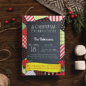 Chalkboard Crazy Quilt Feiertag Einladung