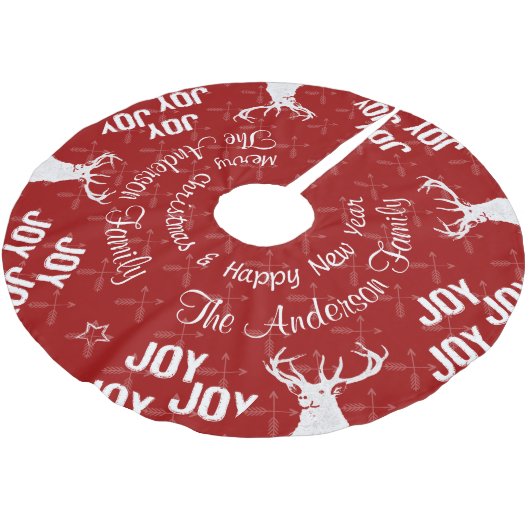 Chalkboard Crossed Arrow Dei Weihnachten Polyester Weihnachtsbaumdecke (Schrägansicht)