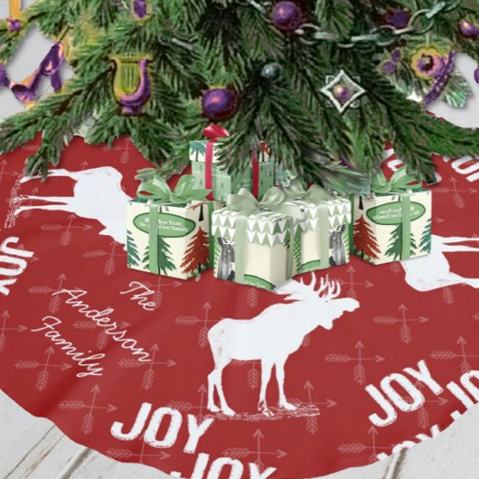 Chalkboard Crossed Arrow Moose Weihnachten Polyester Weihnachtsbaumdecke