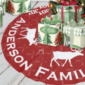 Chalkboard Crossed Arrow Rentierfest Weihnachten Polyester Weihnachtsbaumdecke