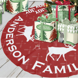 Chalkboard Crossed Arrow Rentierfest Weihnachten Polyester Weihnachtsbaumdecke