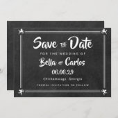 Chalkboard Cupids Save the Date (Vorne/Hinten)