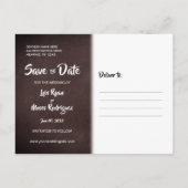 Chalkboard Cupids Save the Date Ankündigungspostkarte (Rückseite)