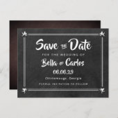 Chalkboard Cupids Save the Date Postkarte (Vorne/Hinten)