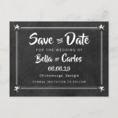 Chalkboard Cupids Save the Date Postkarte (Vorderseite)