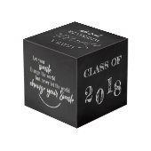 Chalkboard Custom Abschluss Foto Cube Würfel (Rückseite Schrägansicht)