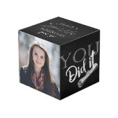 Chalkboard Custom Abschluss Foto Cube Würfel (Vorderseite Schrägansicht)