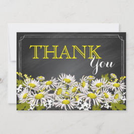 Chalkboard Daisies Rustic Modern Vielen Dank Dankeskarte