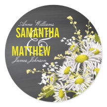 Chalkboard Daisy Rustic Wedding Geschenketikett