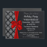 Chalkboard Damast roter Bogen Holiday Party Einlad Einladung<br><div class="desc">Chalkboard Damast roten Bogen,  festlich,  Feierabend,  Weihnachtsfeier Einladung</div>