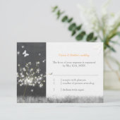 Chalkboard Dandelion Wedding RSVP Card Karte (Stehend Vorderseite)