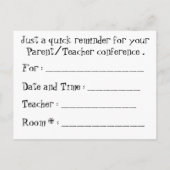 Chalkboard der Elternunterricht Postkarte (Rückseite)