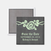 Chalkboard der grünen Rose Speichern des Datumsfen Magnet (Vorderseite/Rückseite)