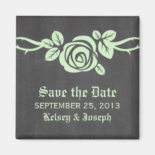 Chalkboard der grünen Rose Speichern des Datumsfen Magnet