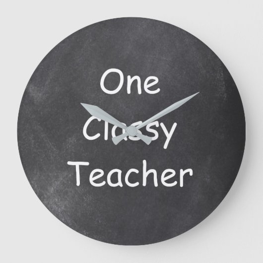 Chalkboard Design-Geschenk für klassische Lehrer Große Wanduhr (Vorderseite)
