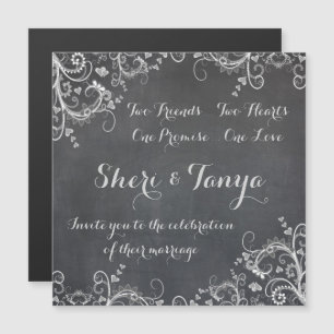 Chalkboard Design Hochzeitsmagazin Magneteinladung