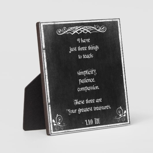 Chalkboard-Design mit Lao Tzu Inspiration Zitat Fotoplatte (Vorderseite)