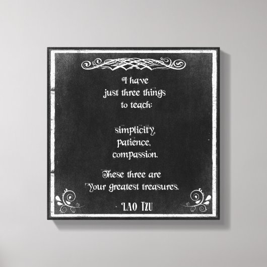 Chalkboard-Design mit Lao Tzu Inspiration Zitat Leinwanddruck (Vorderseite)