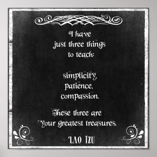 Chalkboard-Design mit Lao Tzu Inspiration Zitat Poster (Vorne)