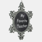 Chalkboard-Designgeschenk für Lieblings-Lehrer Schneeflocken Zinn-Ornament (Links)