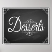 Chalkboard Dessert Tafel Hochzeit oder Party Druck Poster (Vorne)