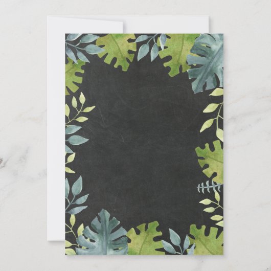 Chalkboard Dinosaur Geburtstagseinladung Einladung (Rückseite)