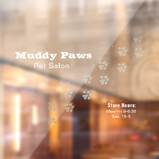 Chalkboard Dog Grooming Services Fensteraufkleber