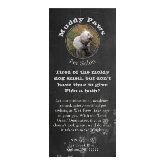 Chalkboard Dog Grooming Services Werbekarte