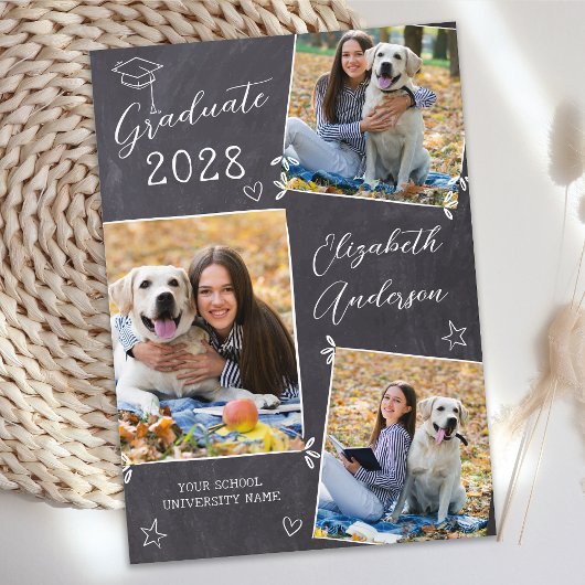 Chalkboard Doodle 3 Foto Einmaliger Abschluss Ankündigung