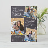 Chalkboard Doodle 3 Foto Einmaliger Abschluss Ankündigung (Stehend Vorderseite)