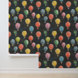 Chalkboard Drawigns Hot Air Ballon Farbmuster Tapete
