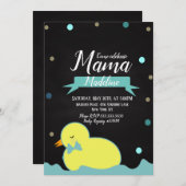 Chalkboard Duck Aquatic Imitate Gold Boy Baby Dusc Einladung (Vorne/Hinten)