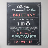 Chalkboard Duschgel Willkommenspender Poster (Vorne)