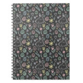 Chalkboard Easter Bunny Doodle Pattern Notizblock (Vorderseite)