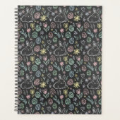 Chalkboard Easter Bunny Doodle Pattern Planer (Vorderseite)