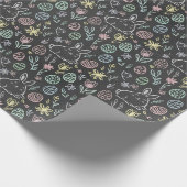 Chalkboard Easter Bunny Doodle Pattern Wrapping  Geschenkpapier (Ecke)